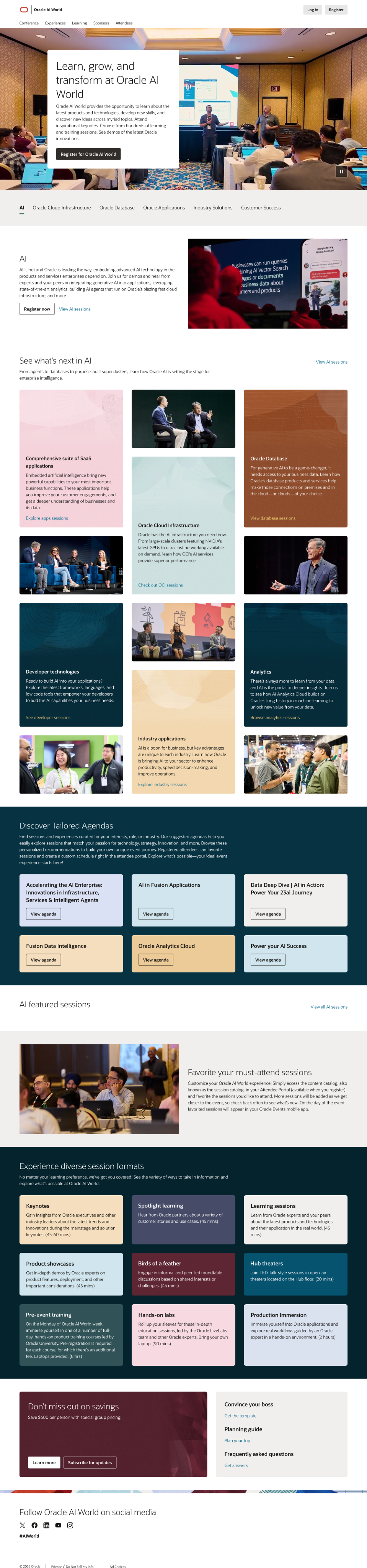 The AI World 2025 content page