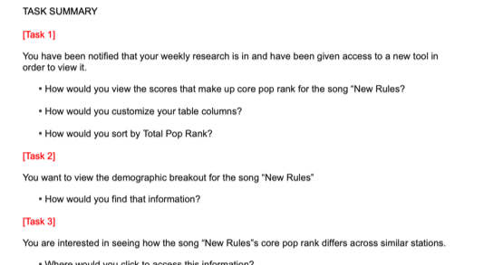 Workflow findings from sessions with DJs, program directors and station managers